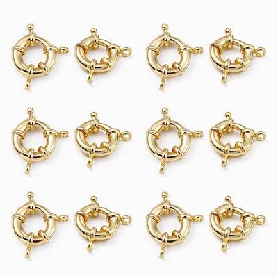Rack Plating Brass Spring Ring Clasps