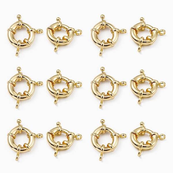 Rack Plating Brass Spring Ring Clasps