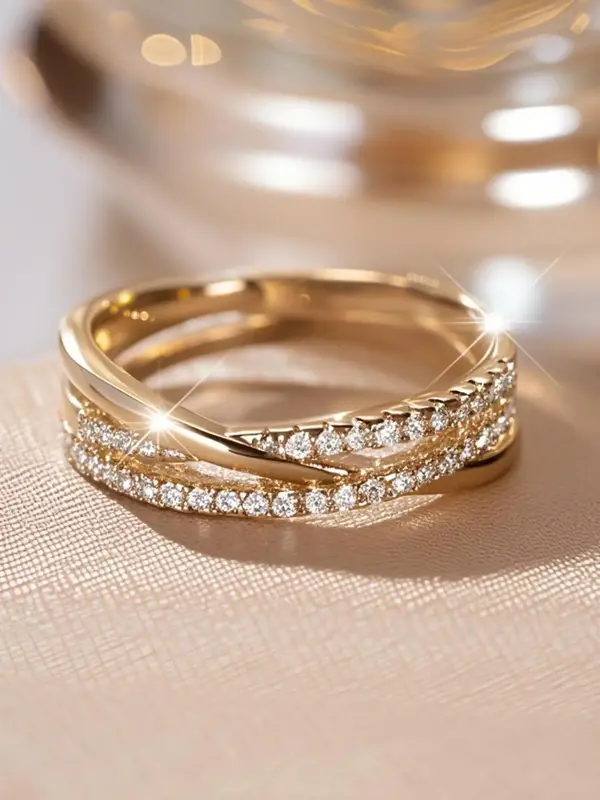 Elegant Artificial Zirconia Ring, Women's Stackable Ring, Fashion Jewelry for Party, Daily Clothing Decor, Trendy All-match &...