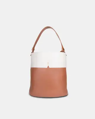Gaia Jumbo - TAN & OAT | Color: Black x Oat