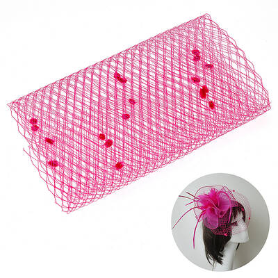 Polyester Birdcage Bridal Veil Netting with Chenille Dot