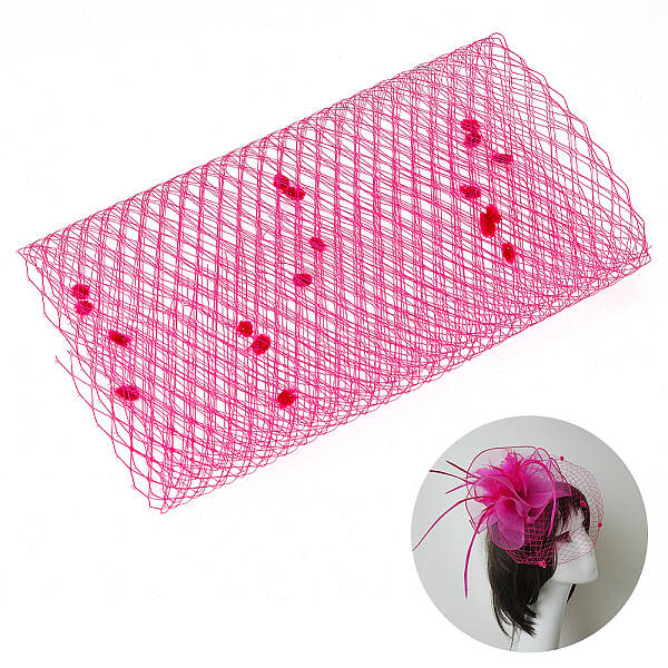 Polyester Birdcage Bridal Veil Netting with Chenille Dot