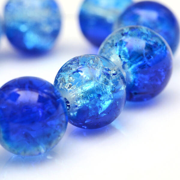 Baking Painted Crackle Glass Bead Strands