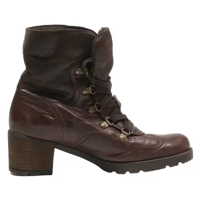 GABOR Lace-Up Boots Brown Leather Womens UK 6.5