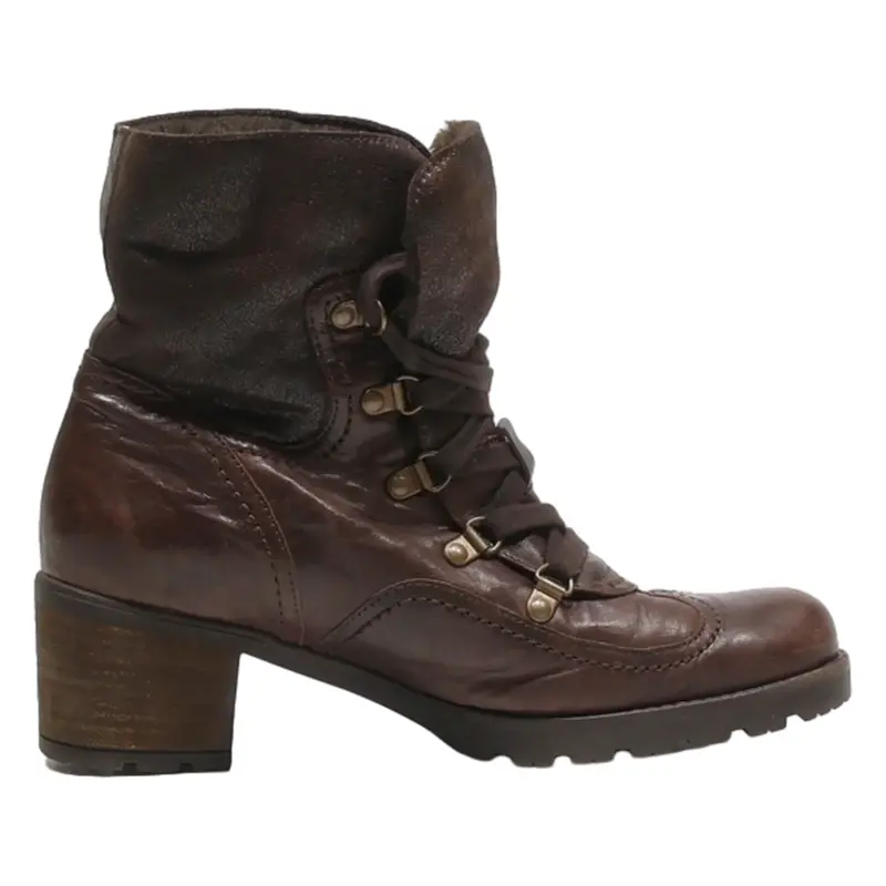GABOR Lace-Up Boots Brown Leather Womens UK 6.5