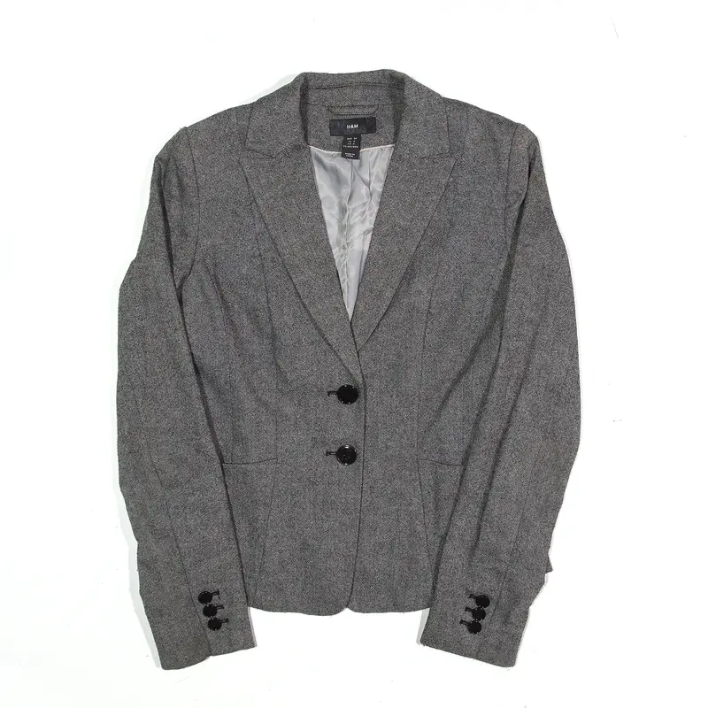 H&M Blazer Jacket Grey Womens XS