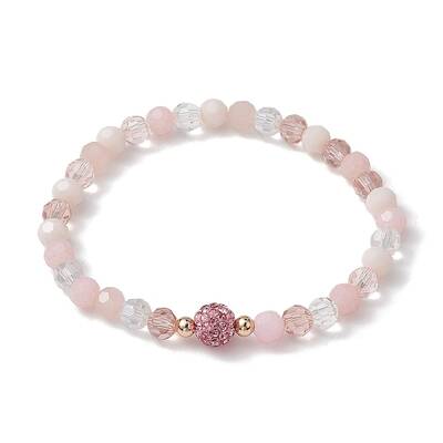Glass Faceted Round Beaded Stretch Bracelets