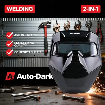 True Color Auto Darkening Welding Goggles, Multifunctional Welding Goggles with Mask Wide Shade 4/9-13, Wide Shade Welding Go...