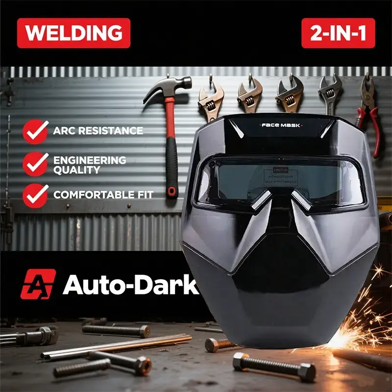 True Color Auto Darkening Welding Goggles, Multifunctional Welding Goggles with Mask Wide Shade 4/9-13, Wide Shade Welding Go...