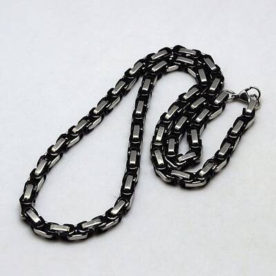 Men's Boys Byzantine Chain Necklaces Fashionable 201 Stainless Steel Necklaces