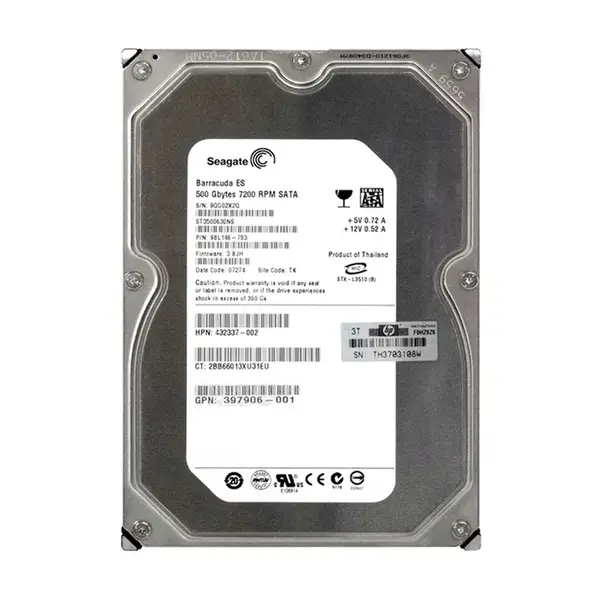 432337R-002 HP 500GB 7200RPM SATA 1.5Gb/s NCQ LFF Hot-Pluggable 3.5-inch Hard Drive for Gen1 to Gen7 ProLiant Server