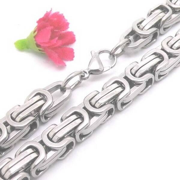 Non-Tarnish 201 Stainless Steel Byzantine Chain Necklaces