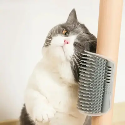 Cat Self Scratcher Massage Brush Wall Corner Cat Brush, Pet Hair Grooming Brush, Corners Massage Comb for Pets, Cat Hair Deta...