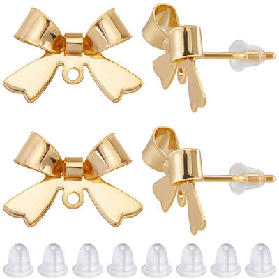 30Pcs Brass Stud Earring Findings