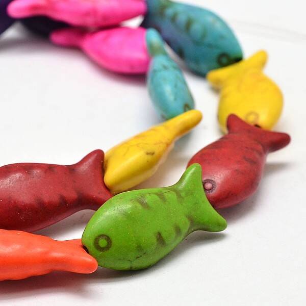 Fish Synthetic Turquoise Bead Strands