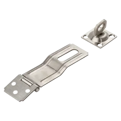 National Hardware Safety Hasp, 4-1/2, Steel, Visual Pack, Catalog #V39, Satin Stainless
