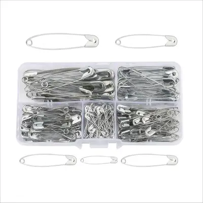 Safety Pin (150pcs/box), DIY Metal Sewing Pins, Quilting Knitting Bending Pin for Patchwork DIY Handmade Apparel, Sewing Supp...
