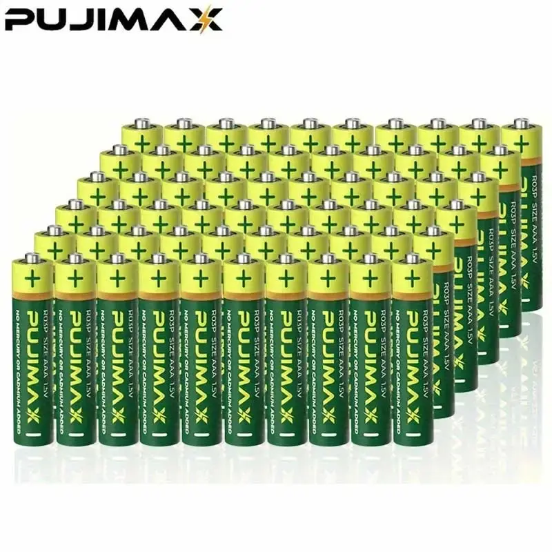 PUJIMAX AAA Battery, 4/8/12/16/20/40/60pcs Non-rechargeable Carbon Battery, Household Appliance Parts for Remote Control, Clo...