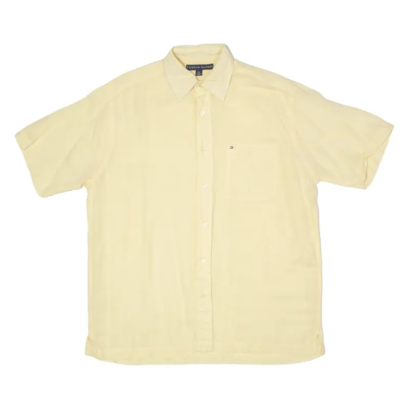 TOMMY HILFIGER Mens Plain Shirt Yellow S