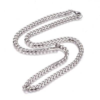 Non-Tarnish 304 Stainless Steel Cuban Link Chain Necklaces