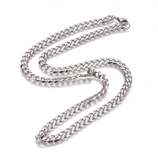 Non-Tarnish 304 Stainless Steel Cuban Link Chain Necklaces