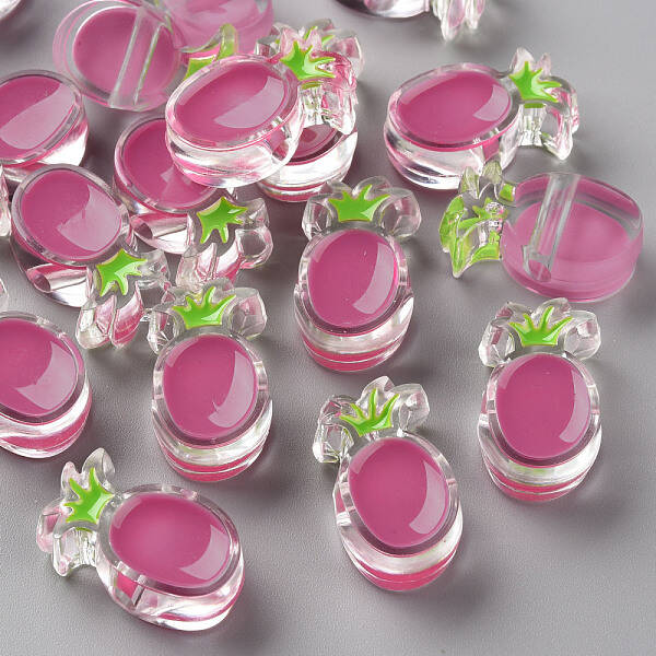 Transparent Enamel Acrylic Beads