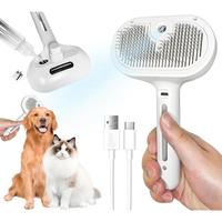 3 in 1 Pet Steam Brush for Shedding & Grooming, Water Brush for Cats Dogs, Pet Hair Removal Comb, Self Cleaning Brush with Re...
