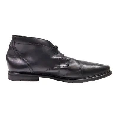 CLARKS Ankle Boots Black Leather Mens UK 10