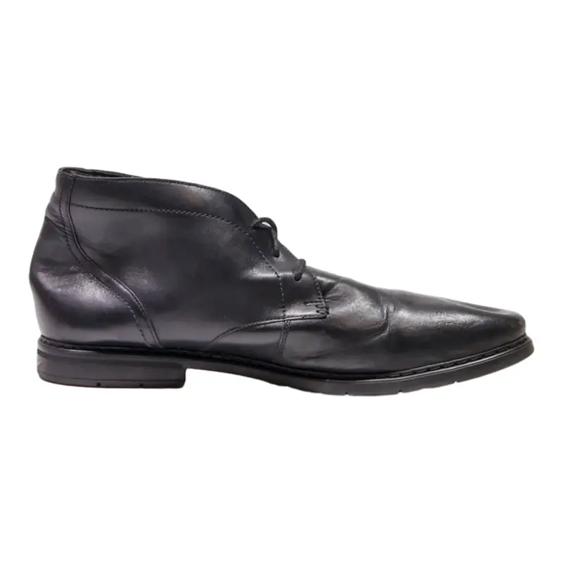 CLARKS Ankle Boots Black Leather Mens UK 10