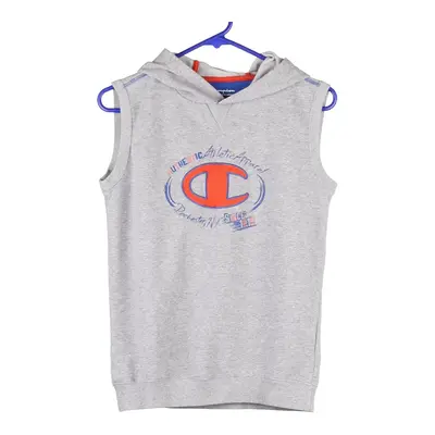 Age 11-12 Champion Hoodie - Large Grey Cotton Blend