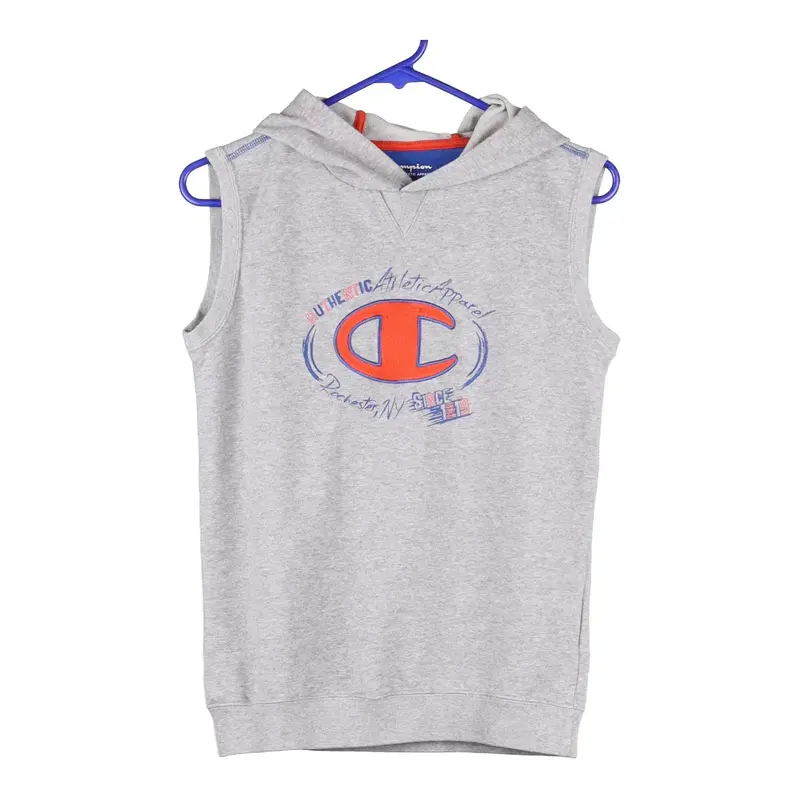 Age 11-12 Champion Hoodie - Large Grey Cotton Blend