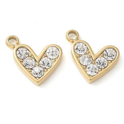 304 Stainless Steel with Rhinestone Charms