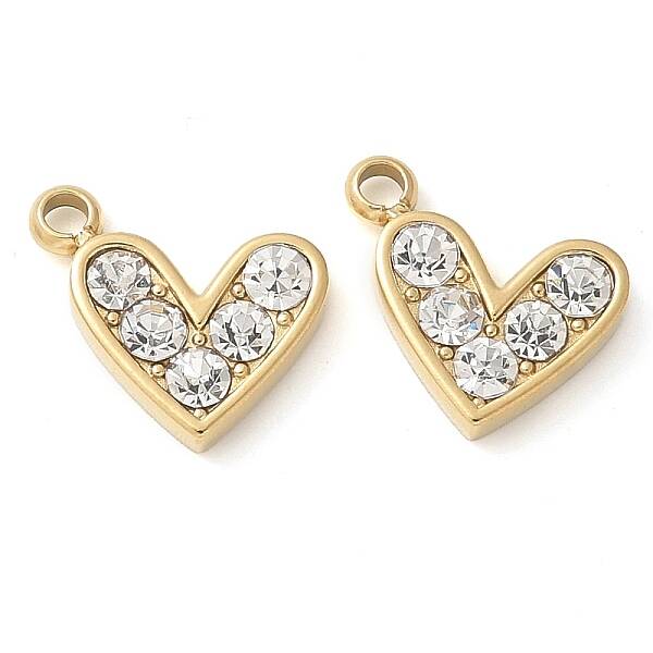 304 Stainless Steel with Rhinestone Charms