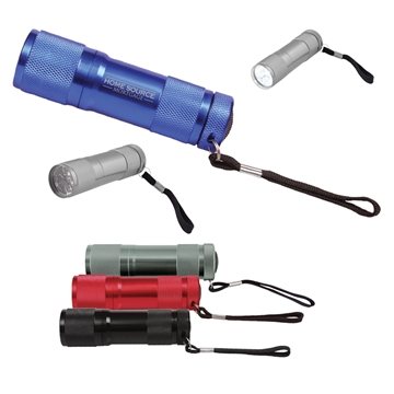 75 Custom 9 Led Metal Flashlight - Batteries Included & Wrist ...