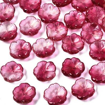 Transparent Spray Painted Glass Beads