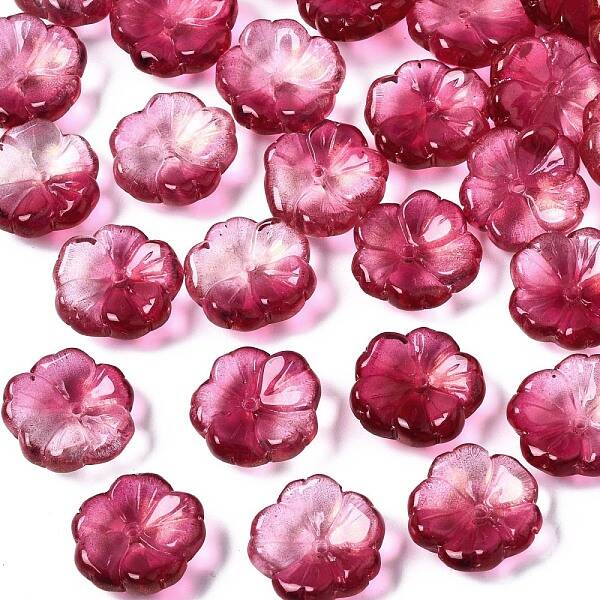 Transparent Spray Painted Glass Beads