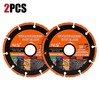 LOZLIN  2PCS/4PCS 4.5 Carbide Saw Blades - Cut Wood w/Nails & Metal, Anti-Kickback Design - Angle Grinder Blades for Safe &...