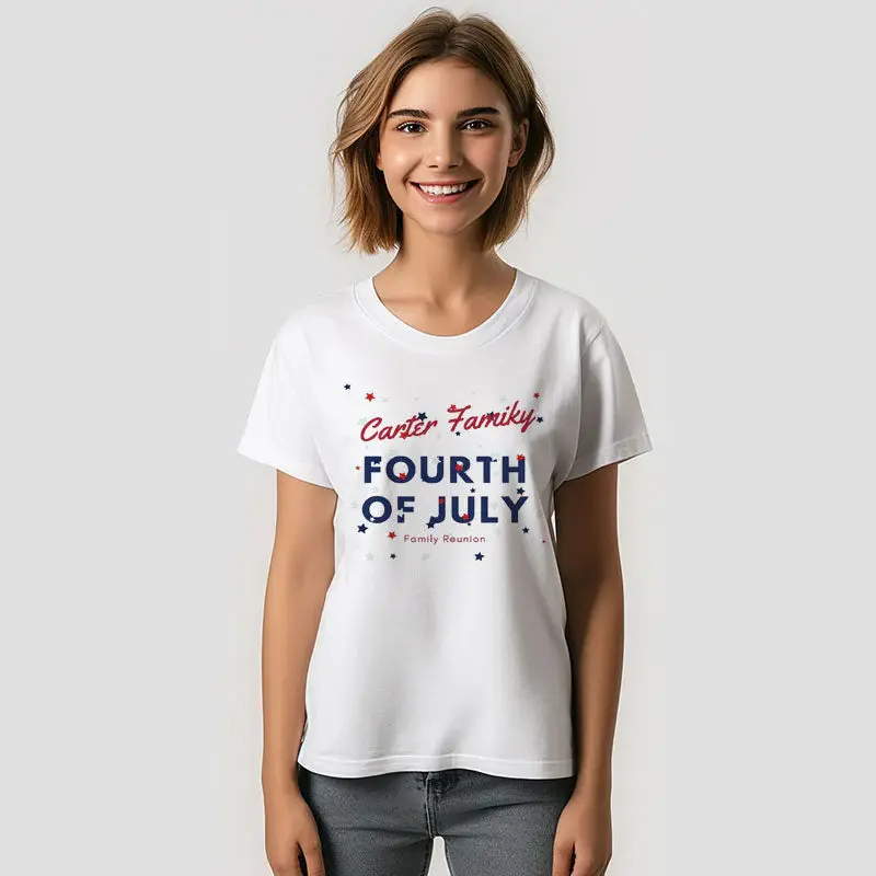 Red White Blue Stars Custom Family Reunion T-Shirt