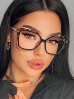 Vintage Cat Eye Frame Eyeglasses, Trendy Casual Eyeglasses for Women & Men, Fashion Eyeglasses for Work, Daily Clothing Decor...