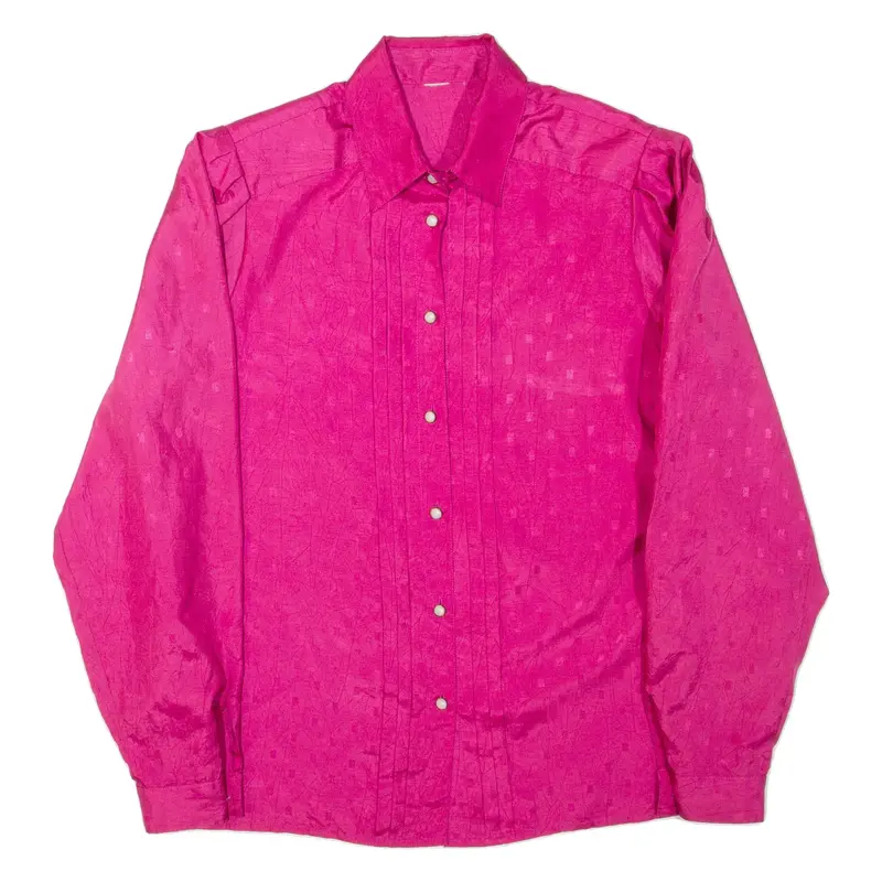 Womens Shirt Pink Collared Long Sleeve L
