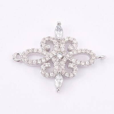 Brass Micro Pave Cubic Zirconia Links