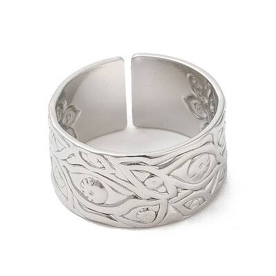 Non-Tarnish 304 Stainless Steel Eye Open Cuff Ring for Women