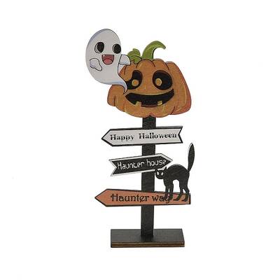 Halloween Wood Sign Pumpkin Ornament