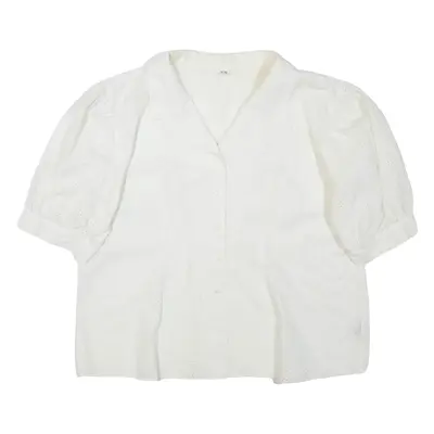 Womens Blouse White Collared UK 22