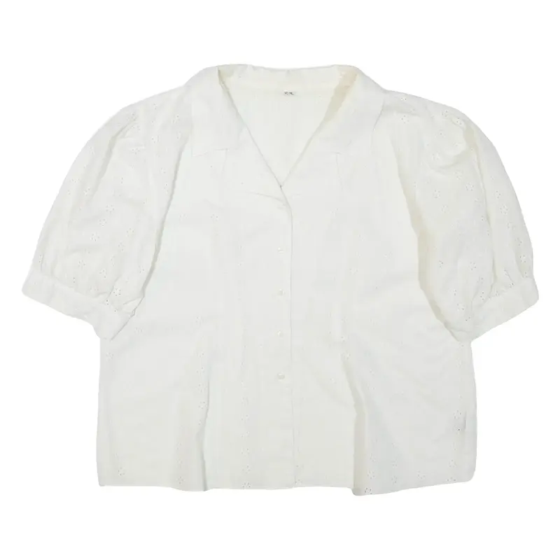 Womens Blouse White Collared UK 22