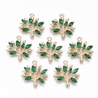 Brass Micro Pave Cubic Zirconia Pendants