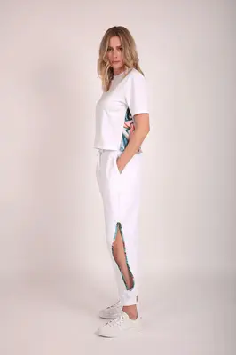 Upcycled Jogger in White | Size: L