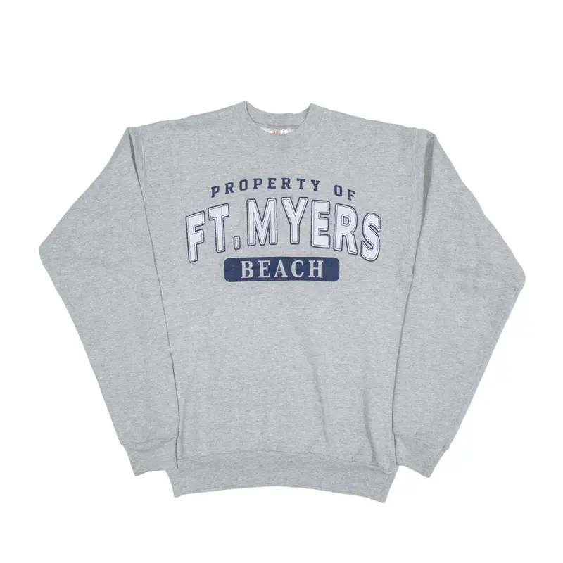 HANES Property of Ft Myers Sweatshirt Grey Mens S