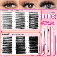 Mixed Length Individual False Eyelashes Kit, 1 Set Curling False Eyelashes with Tools, Eye Makeup Accessories for Women, Lash...