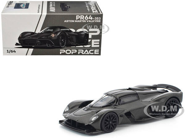 Aston Martin Valkyrie Carbon Fiber 1/64 Diecast Model Car by Pop Race